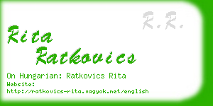 rita ratkovics business card
